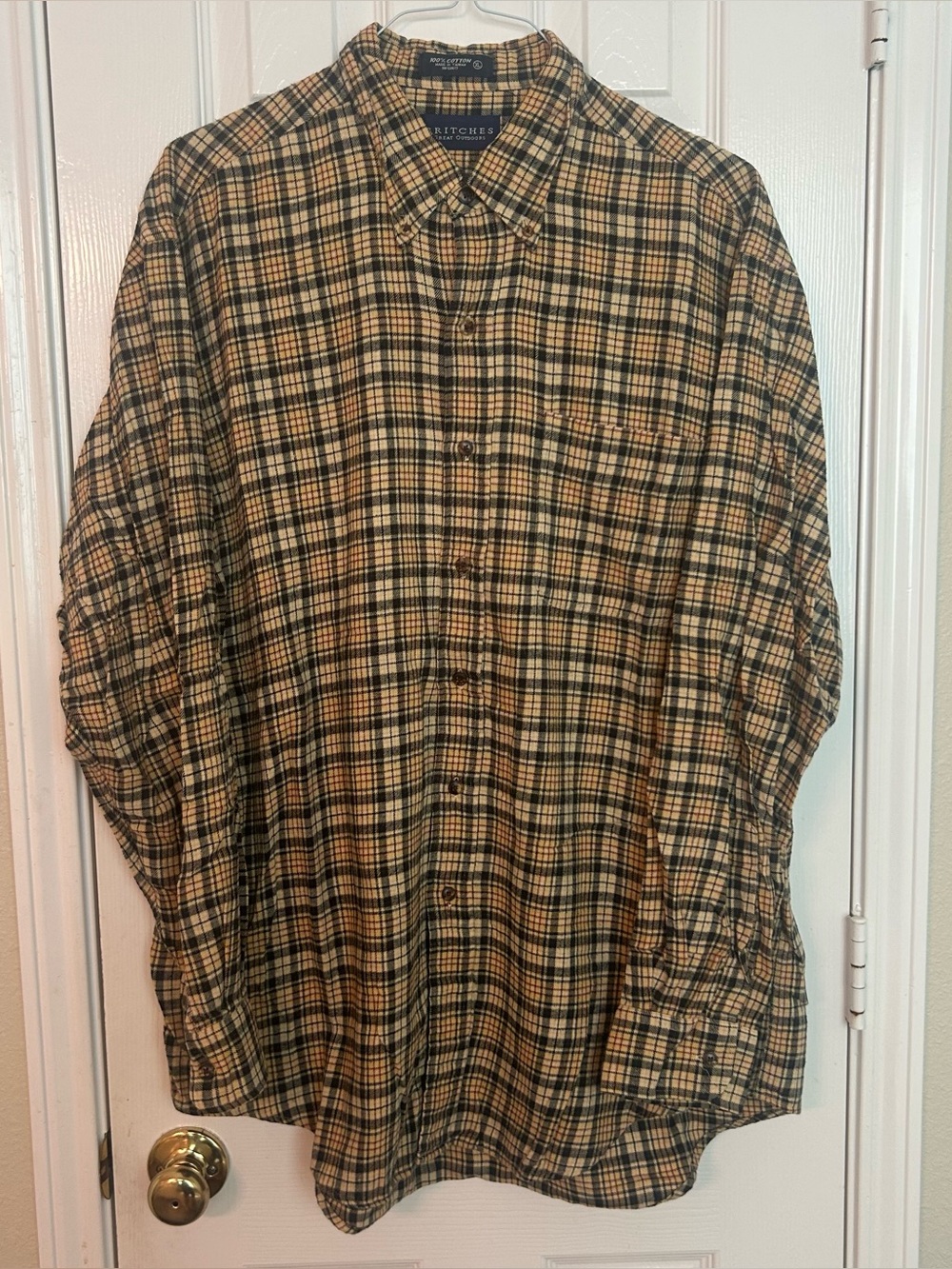 Vintage Britches Great Outdoors Plaid Flannel Shirt Long Sleeve Size XL